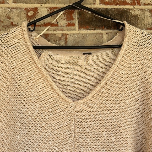 Free People Cream Bright Lights Chamoix V-Neck Sweater - Picture 5 of 11